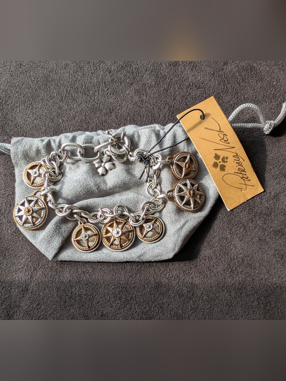 Patricia Nash Compass Two-Tone Charm Bracelet NWT